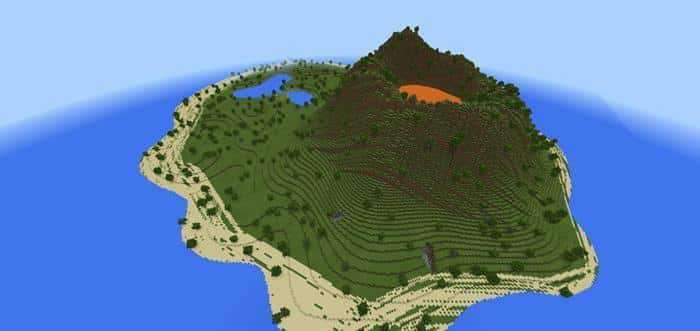 Volcano Island [Custom Terrain] Map for Minecraft PE 1.2.0 